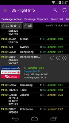 SG Flight Info android App screenshot 3